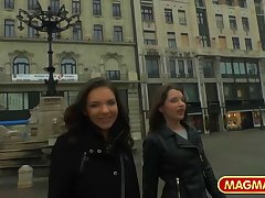 Two Russian BFF's doing anal for money